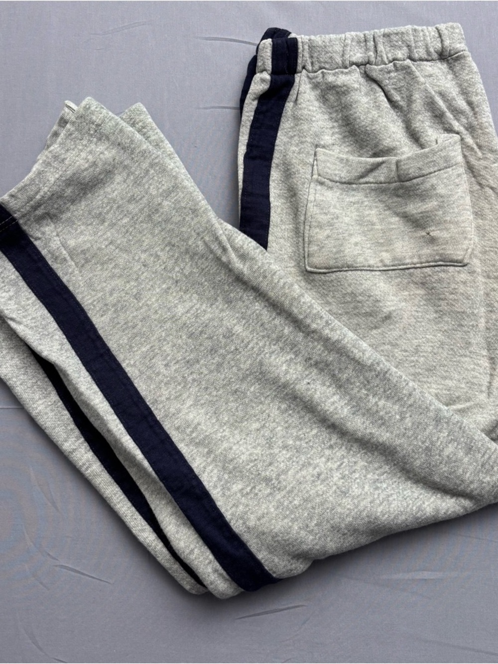 Vtg Made in USA Champion Men Gray Sweatpants Size M Fleece Side Stripe Elastic